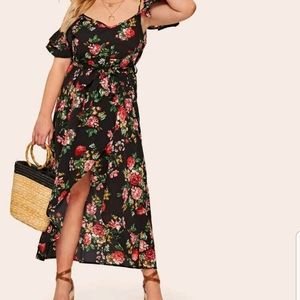 Cold shoulder floral dress